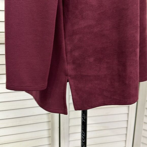 Chico's Tunic Size 1P Size 8P Faux Sueded Front Long Sleeve NWOT - Picture 7 of 16